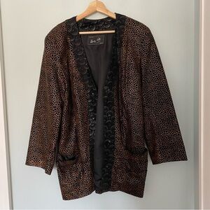 Vintage Leather leopard embossed jacket